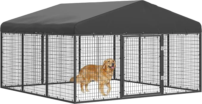 Effective Outdoor Dog Kennel Steel for Medium Small Dogs Anti-Rust Coating Cage Safe