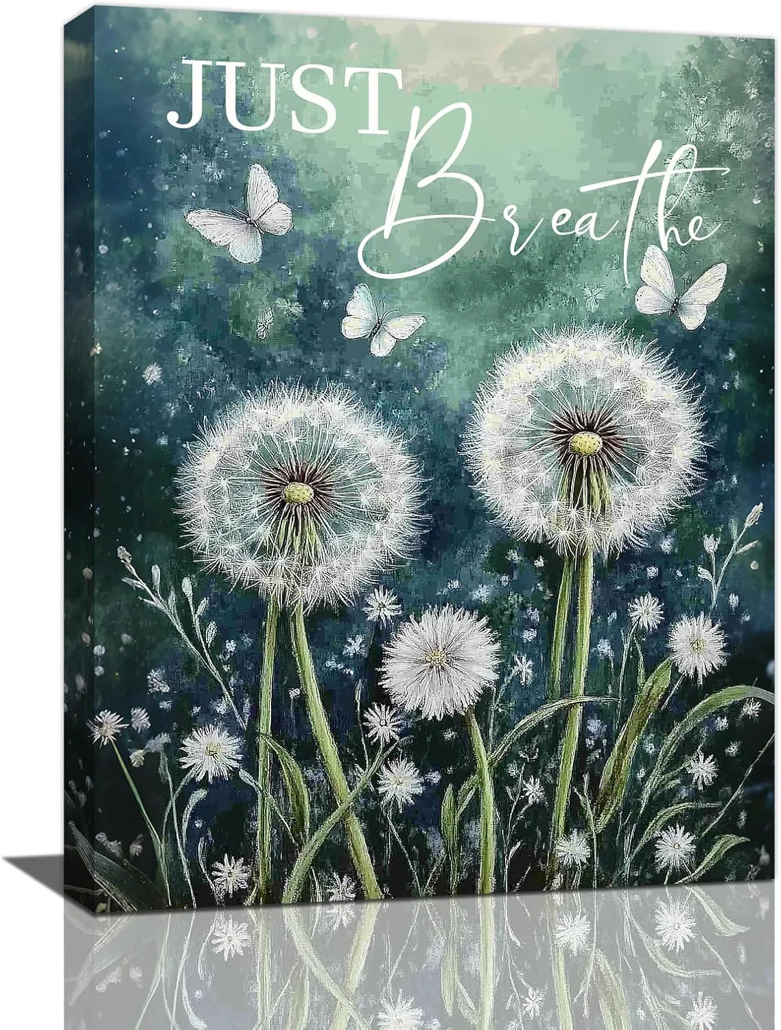 Powerful Dandelion Pictures Wall Art Farmhouse Floral Bathroom Wall Decor Rustic Nature Inspirational Framed Painting Butterfly White Flower Canvas Artwork for Bedroom Living Room Decorations 16 L x 12 W Top-Quality