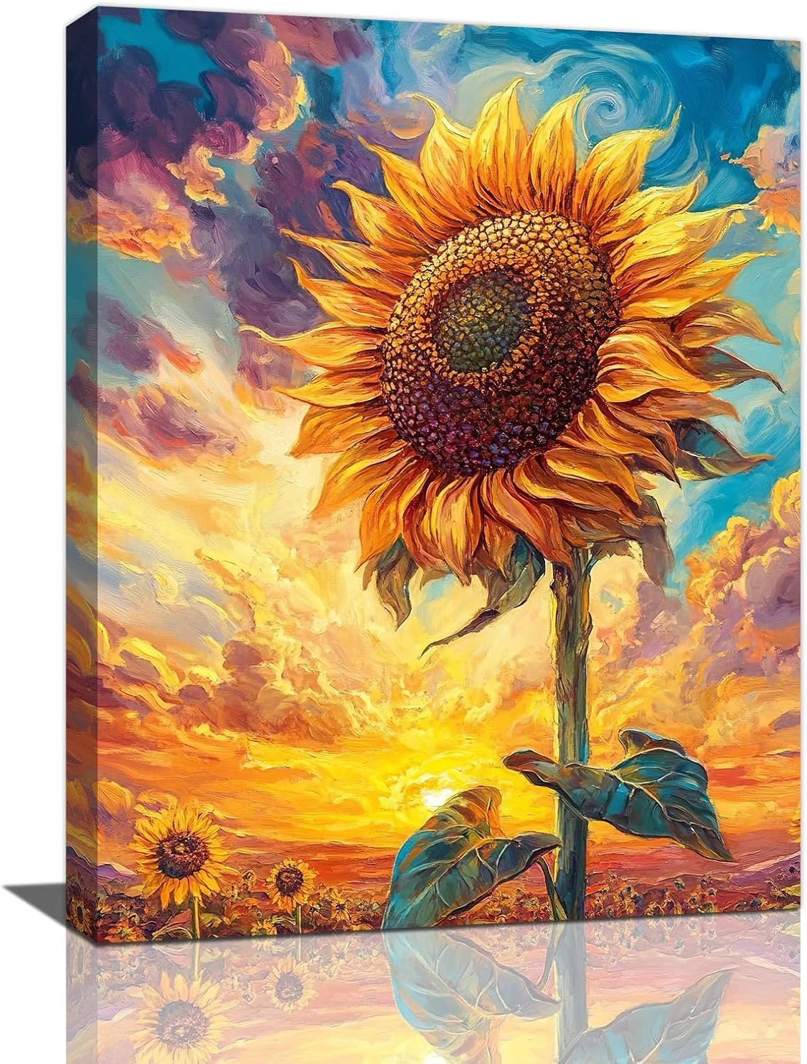 Innovative Sunflower Wall Art Canvas Yellow Floral Wall Decor Prints Framed Painting Pictures Gifts Artwork for Bathroom Bedroom Living Dining 12 x16 Refined
