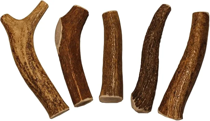 Crafted Small Whole 5 Pack for 10-30 lb Dogs and Puppies Premium Grade Elk Antlers for Dogs 5 Pieces Sourced in The USAAbout This High-Performance