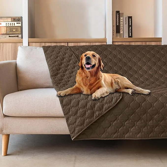Eco-Friendly gogobunny 3X Stronger Waterproof Pet Blanket Scratch Proof Furniture Protector for Dogs Cats Reversible Cover 82x82 Inch Dark ChocolateOverview Advanced