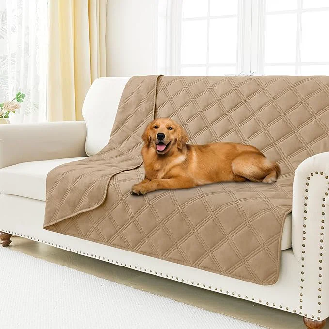 Secure Smiry Waterproof Dog Bed Cover Blanket 52x82 Soft Reversible Pet Blanket Washable Leakproof Cats Dogs Couch Cover for Sofa Couch Furniture Lattice Camel CamelAbout ThisOverview High-End