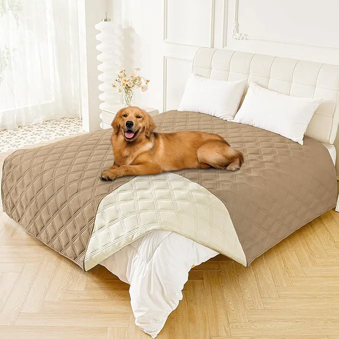Advanced Smiry Waterproof Dog Bed Cover Blanket 82x102 Soft Reversible Pet Blanket Washable Leakproof Cats Dogs Couch Cover for Sofa Couch Furniture Lattice Camel BeigeAbout ThisOverview Environmentally Friendly