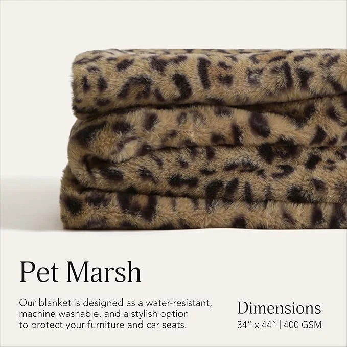 Verified UnHide Lil Pet Marsh – Faux Fur Pet Blanket – Extra Soft Lightweight Washable Dog Blanket – Comfort and Protection for Couch Crate or Bed – LeopardAbout ThisOverview Breathable