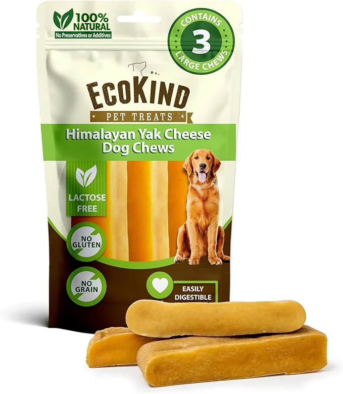 Detailed EcoKind Premium Gold Yak Cheese Himalayan Dog Chews Dog Treats Large Breed All Natural High Protein for Aggressive Chewers Large - 3 ChewsAbout ThisOverview Stylish