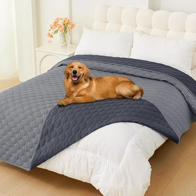 Advanced Smiry Waterproof Dog Bed Cover Blanket Soft Reversible Pet Blanket Washable Leakproof Cats Dogs Couch Cover for Sofa Couch Furniture Plaid 82x102 Inch Grey Dark Grey About ThisOverview Classic