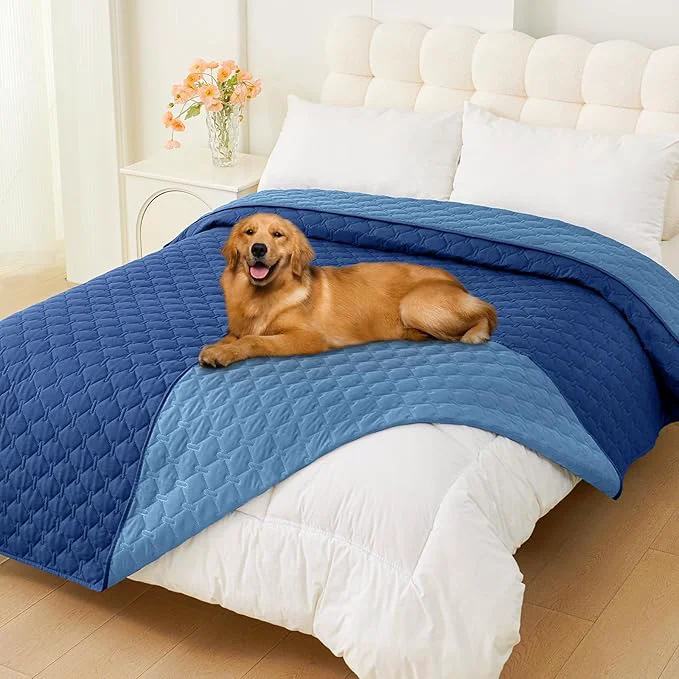 Casual Smiry Waterproof Dog Bed Cover Blanket Soft Reversible Pet Blanket Washable Leakproof Cats Dogs Couch Cover for Sofa Couch Furniture Plaid 82x82 Inch Navy Blue About ThisOverview Contemporary