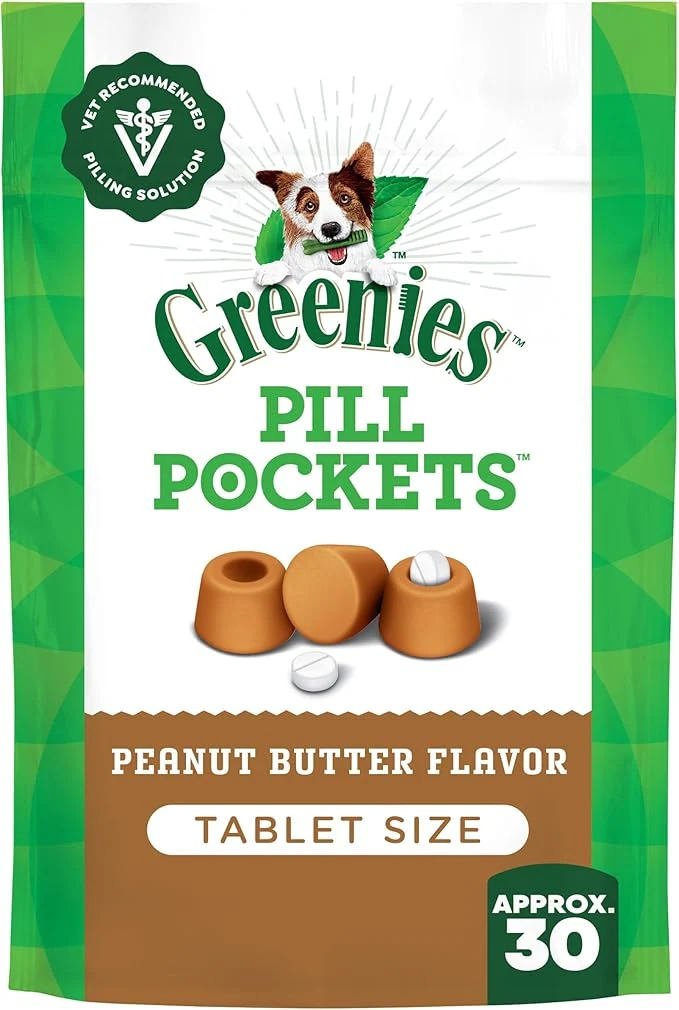 Unique Greenies Pill Pockets for Dogs Small Size Soft Dog Treats with Peanut Butter 3.2 oz. Pouch 30 Treats About This Classic