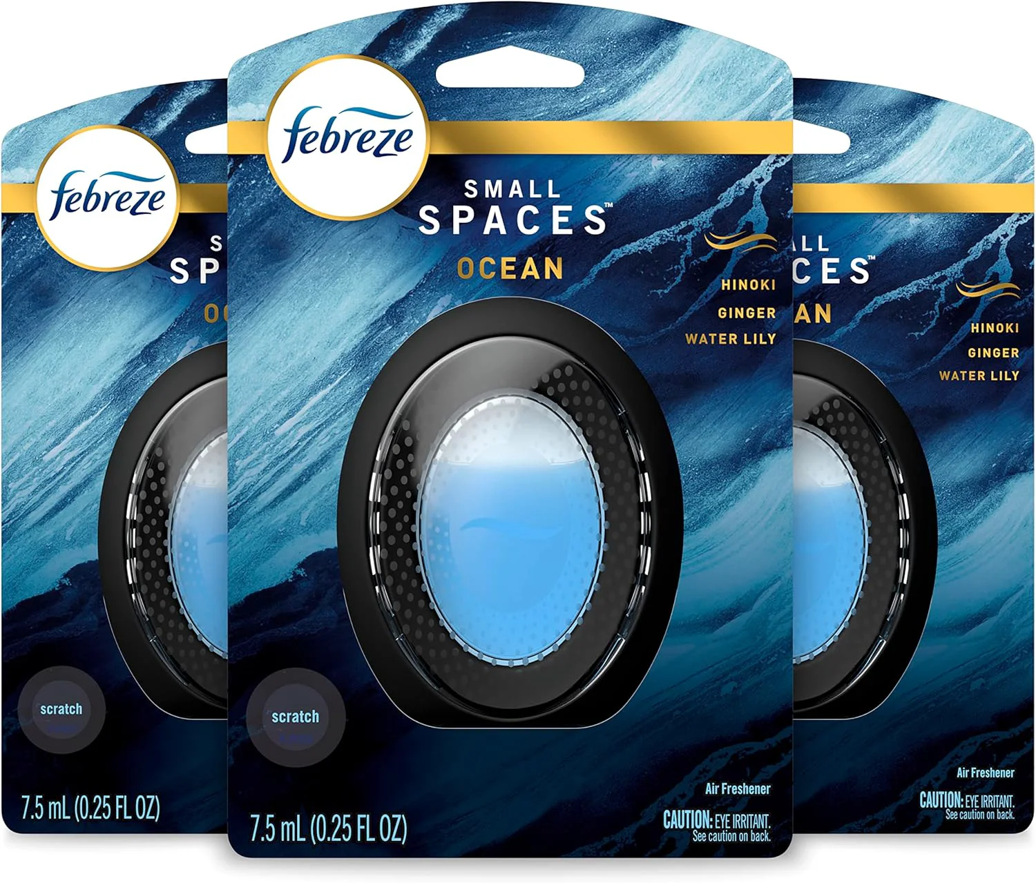 Natural Febreze Small Spaces Ocean .25 fl. oz. Pack of 3 Secure