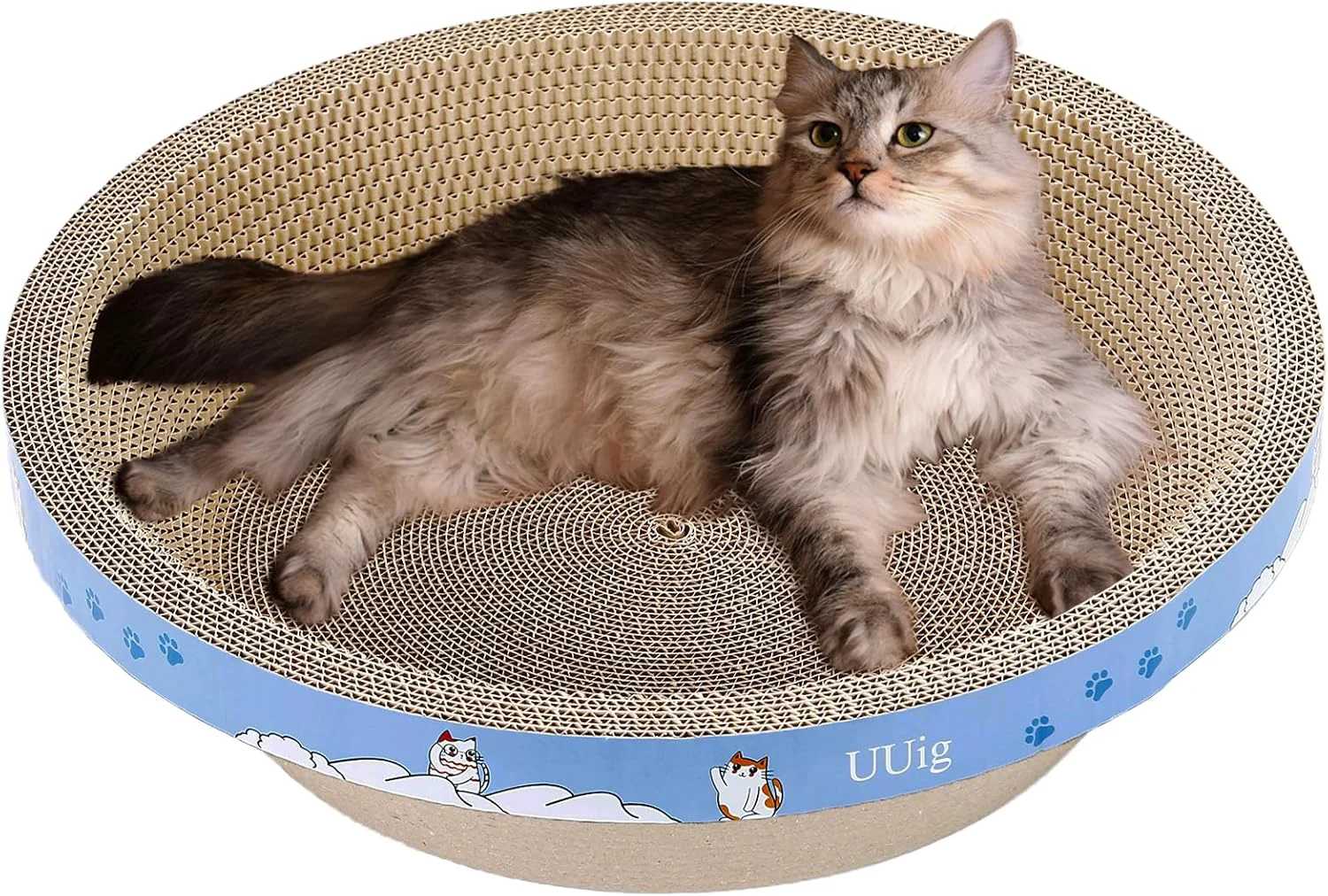 Original Design Cat Scratcher 17.7x17.7 inches Cardboard Cat Scratchers for Indoor Cats Large Cat Scratching Board Round Bowl Cat Scratch Pad Bed with Catnip Superior
