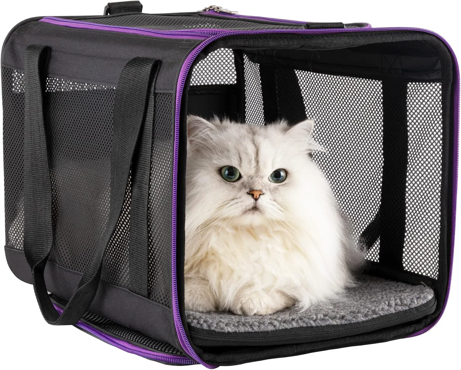 Reliable petisfam Soft Pet Carrier for Large and Medium Cats 2 Kitties Small Dogs. Easy to Get Cat in Great for Cats That Don't Like Carriers Black Consistent