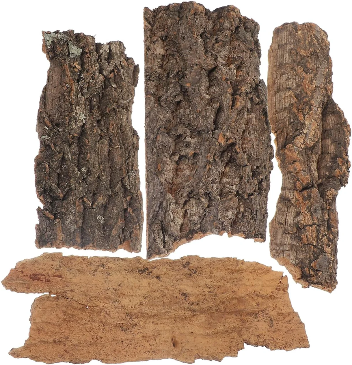 Proven Amosfun 4pcs Reptile Bark Cork Wood Bark Decor Cork Flat Bedding for Bearded Dragon Lizard Geckos Tortoise Random Size 3.2 to 5.5Inch Selected
