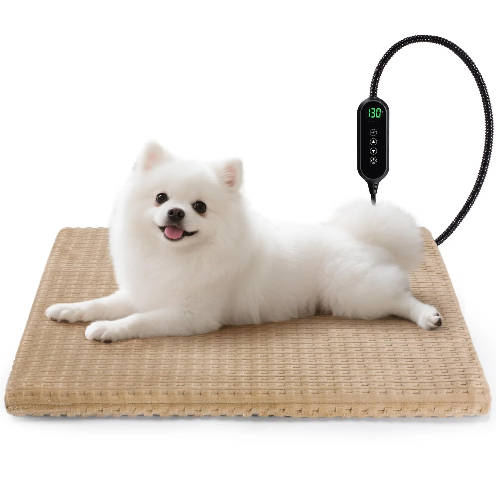 Versatile AKAOLA Heated Cat Bed with Adjustable Temperature Timer – Waterproof Indoor Pet Mat Small 18x16 Brown Prestigious