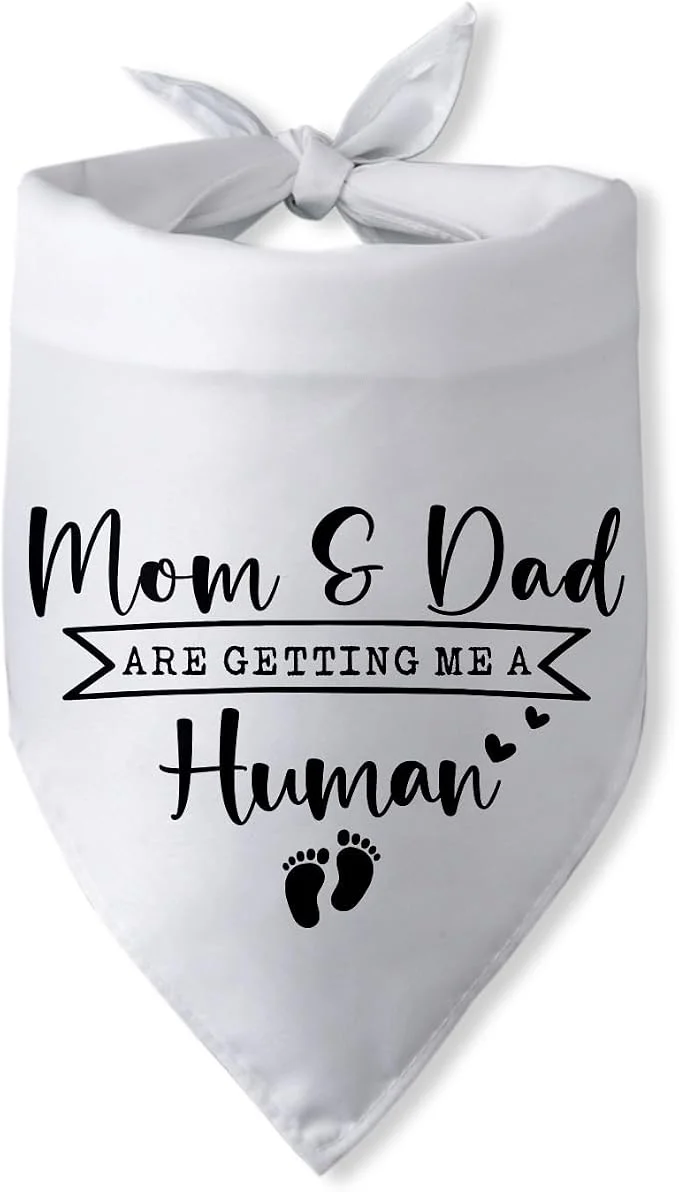Trusted Mom Dad are Getting Me a Human Dog Bandana Pregnancy Announcement Superior