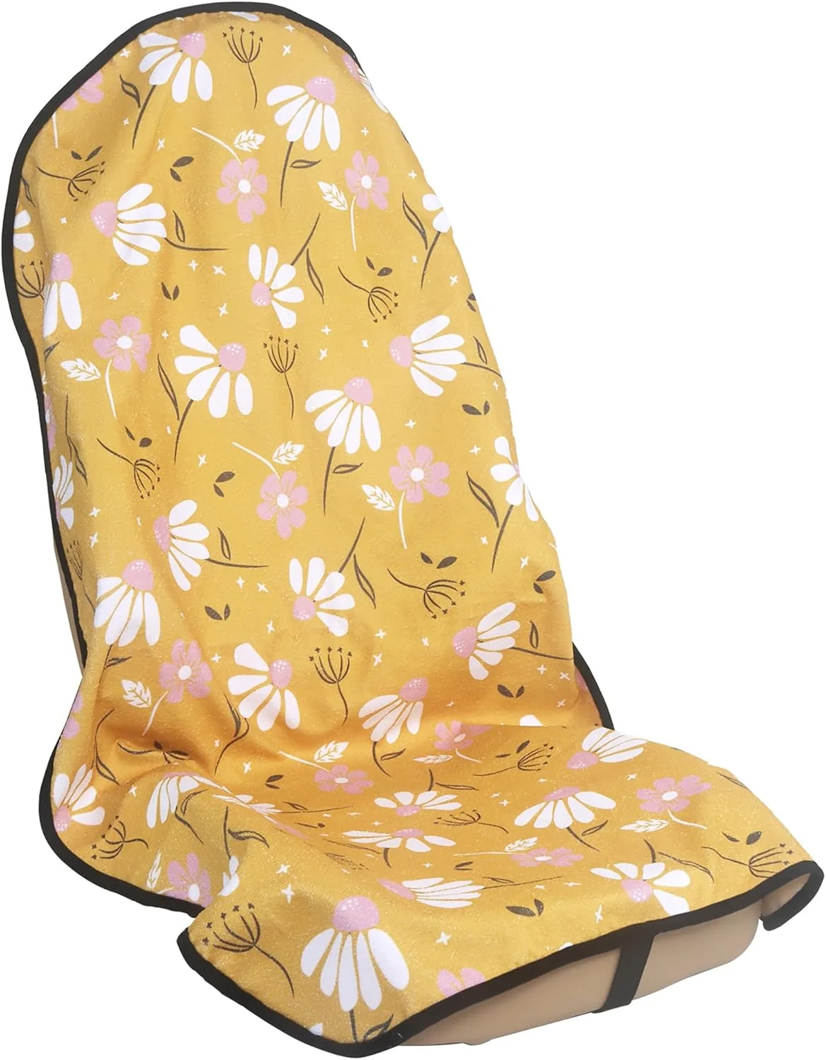 Crafted Car Seat Cover Protector Front Seats for Gym Workout Running Swimming Beach and Hiking Waterproof Sweat Towel Bucket Seat Covers for Cars SUV Trucks Chamomile and Yellow 1Pcs Long-Lasting