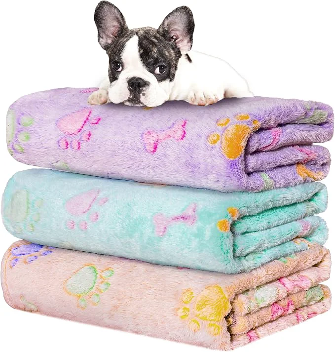 Practical Rezutan 1 Pack 3 Dog Blankets for Small Pet Cat Super Soft Fluffy Premium Throw Genuine