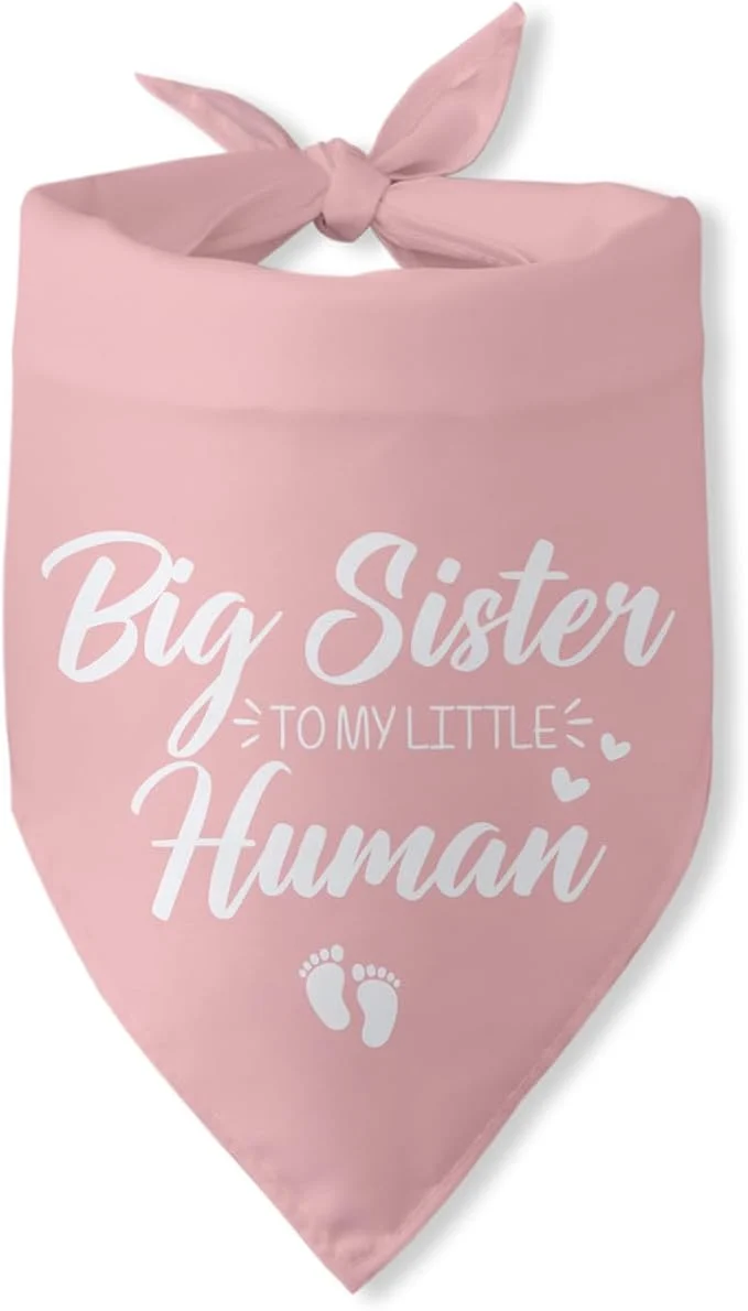 User-Friendly Baby Announcement Dog Bandana Big Sister to My Little Human Gender Reveal Trendy