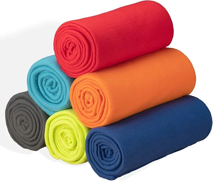 Certified Fleece Blanket Bulk Pack of 6 Cozy Fleece Throw Blankets 50x60 Warm Soft Official