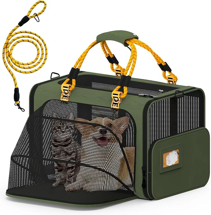 Prestigious PAWZIDEA Large Pet Carrier Expandable 24 ×16 ×16 Soft-Sided Cat Carrier for 2–4 Cats up 55lb Portable Collapsible Small Medium Dog Travel Crate for Car XL Storage Pocket ID Card Shoulder StrapAbout ThisOverview Innovative