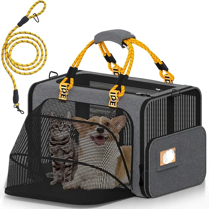 Reliable PAWZIDEA Large Pet Carrier Expandable 24 ×16 ×16 Soft-Sided Cat Carrier for 2–4 Cats up 55lb Portable Collapsible Small Medium Dog Travel Crate for Car XL Storage Pocket ID Card Shoulder StrapAbout ThisOverview Breathable