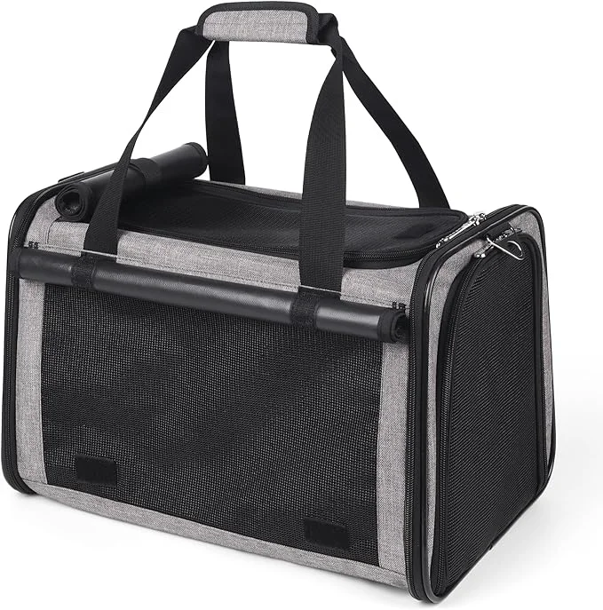 Sustainable YUDODO 25 lbs Lightproof Soft Sided Large Cat Carrier for Small Dog Pet Airline Travel Bag Puppy Carriers with Side Pockets Reflective Mesh Foldable Portable for Outdoor Car GreyAbout ThisOverview Environmentally Friendly