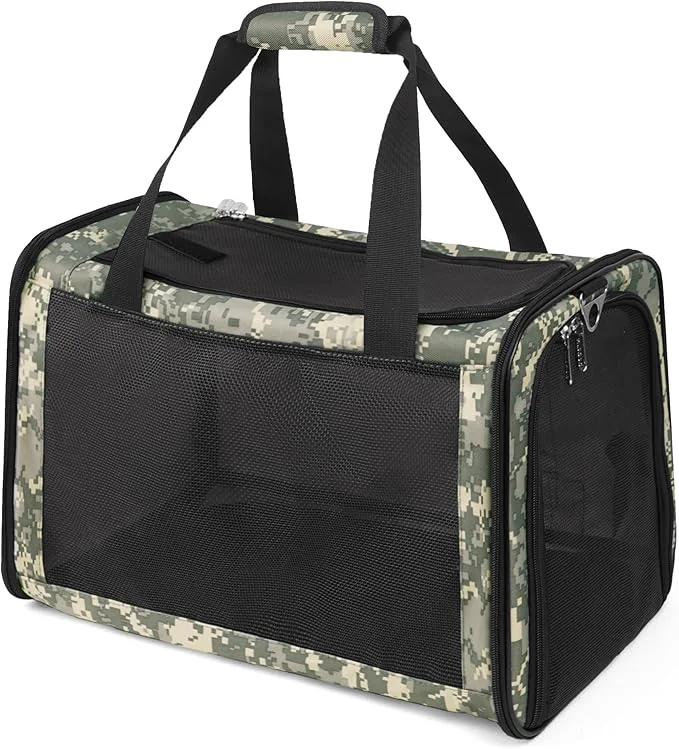 Carefully Designed Cat Carrier Soft 25lbs Two Loading Pet Carriers Portable Small Dog Puppy Airline Carrier with Side Pockets Foldable Portable for Outdoor Car Digital GreyAbout ThisOverview Outstanding