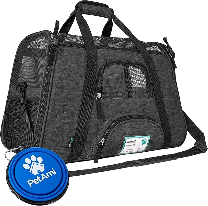 Elite PetAmi Airline Pet Carrier for Cat Soft Sided Dog Carrier for Small Dog Cat Travel Supplies Accessories Indoor Cats Ventilated Pet Carrying Bag Medium Kitten Puppy Large Heather Dark GrayAbout ThisOverview Functional