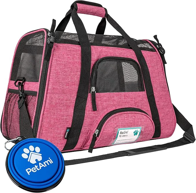 Prestigious PetAmi Airline Pet Carrier for Cat Soft Sided Dog Carrier for Small Dog Cat Travel Supplies Accessories Indoor Cat Ventilated Pet Carrying Bag Medium Large Kitten Puppy Large Heather PinkAbout ThisOverview Powerful
