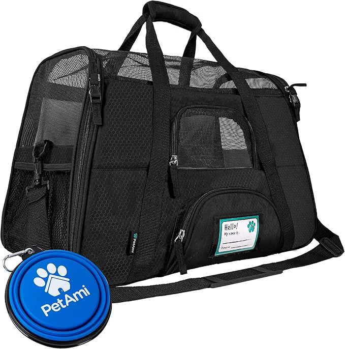 Expertly Made PetAmi Airline Pet Carrier for Cat Soft Sided Dog Carrier for Small Dogs Cat Travel Supplies Accessories for Indoor Cats Ventilated Pet Carrying Bag Medium Large Kitten Puppy Large BlackAbout ThisOverview Smart