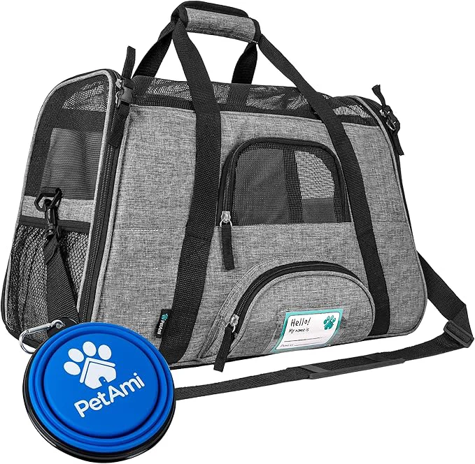 Powerful PetAmi Airline Pet Carrier for Cat Soft Sided Dog Carrier for Small Dog Cat Travel Supplies Accessories Indoor Cat Ventilated Pet Carrying Bag Medium Large Kitten Puppy Small Heather GrayAbout ThisOverview Expertly Made