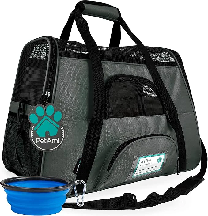 Verified PetAmi Airline Pet Carrier for Cat Soft Sided Dog Carrier for Small Dogs Cat Travel Supplies Accessories Indoor Cats Ventilated Pet Carrying Bag Medium Large Kitten Puppy Small Dark GrayAbout ThisOverview Top-Quality