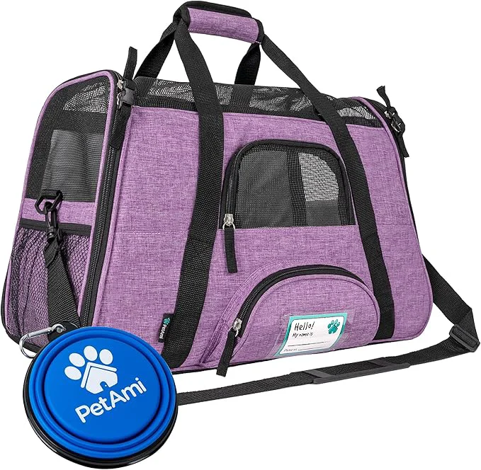 Elite PetAmi Airline Pet Carrier for Cat Soft Sided Dog Carrier for Small Dog Cat Travel Supply Accessories Indoor Cat Ventilated Pet Carrying Bag Medium Large Kitten Puppy Small Heather PurpleAbout ThisOverview Advanced