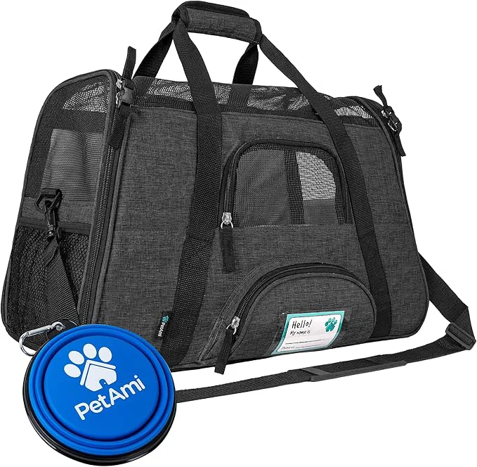 Refined PetAmi Airline Soft Sided Dog Cat Carrier Ventilated Pet Carrying Bag - Medium Large Heather Dark GrayAbout ThisOverview Powerful