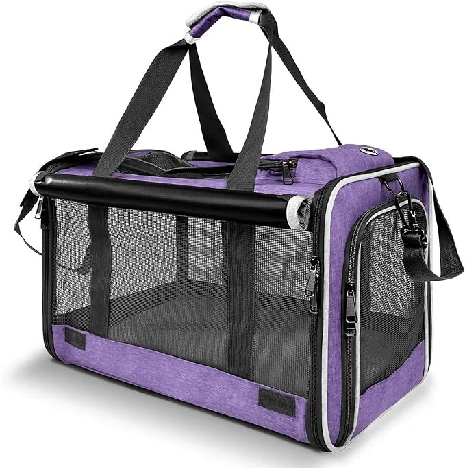 Easy-to-Use Carrying Bag for Yorkie Dog Travel Kennel Ventilated Softside Pet Carrier Tiny Dog Crate for Teacup Poodle 12lb Large Kitty Transport Cage with Cover Chihuahua Supply PurpleAbout ThisOverview Luxury