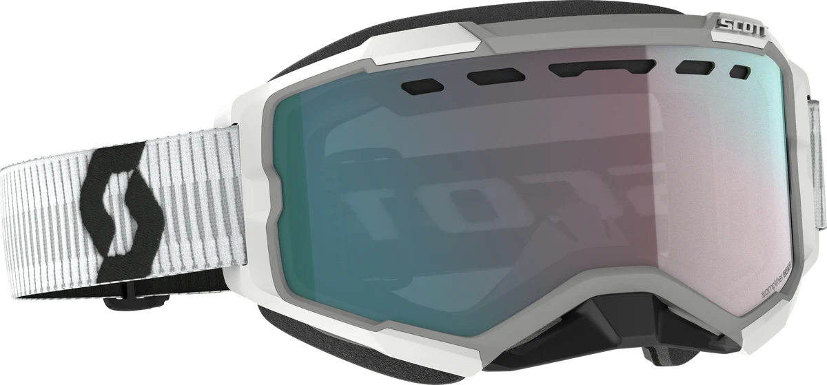 Advanced Fury Goggle Snow Cross White W Enh Aqua Chrome Flexible