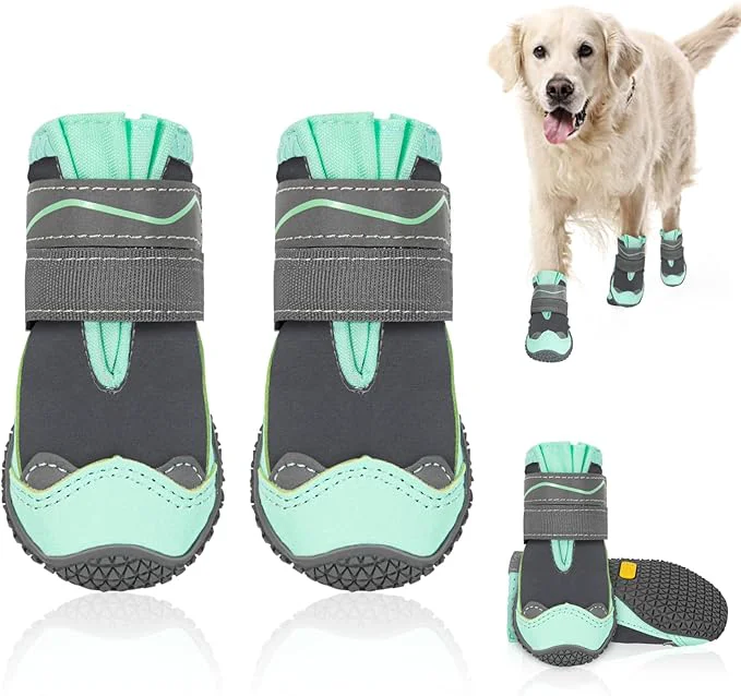 Certified SlowTon Dog Shoes for Large Small Medium Dogs - Waterproof Dog Boots for Summer Hot Pavement Paw Protector for Outdoor Walking Winter Snow Anti-Slip Rubber Dog Booties for Hardwood Floor GR 6 About ThisOverview Proven