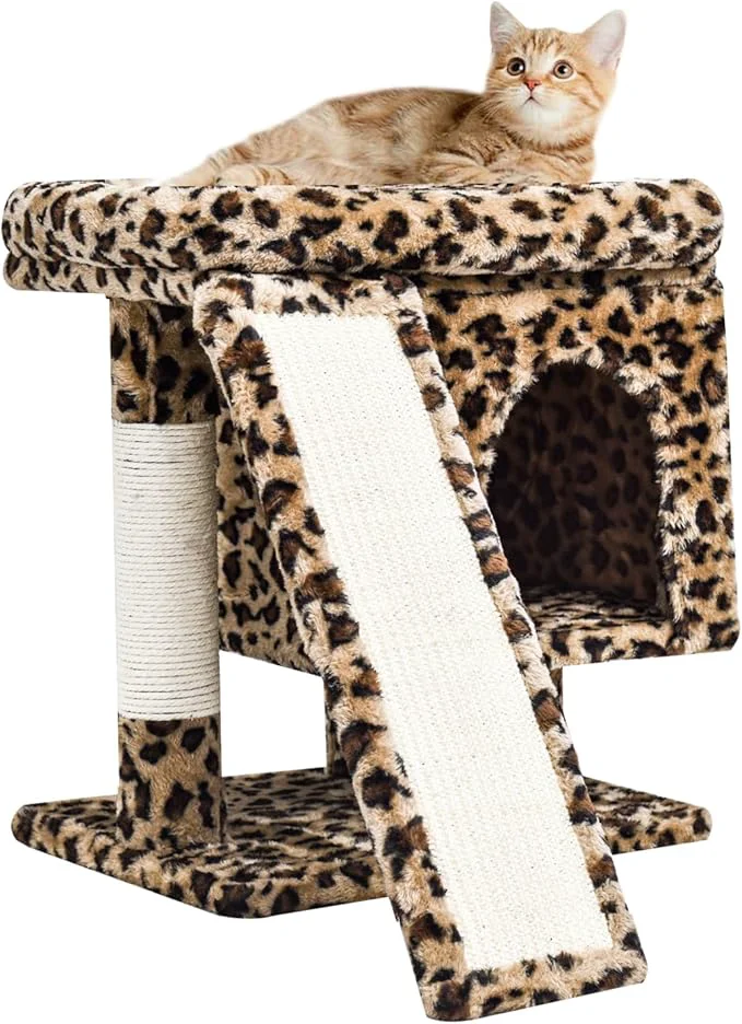 Verified SYANDLVY Small Leopard Print Cat Tree Professional
