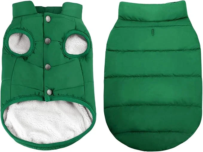 Verified ASENKU Dog Winter Coat - Waterproof Windproof Dog Jacket Warm Snowproof Doggie Puffer Vest for Cold Weather Lightweight Snow Coats for Small Medium Large Dogs S Green About ThisOverview High-Quality
