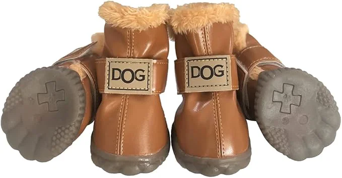 Safe WINSOON Dog Australia Boots Pet Antiskid Shoes Winter Warm Skidproof Sneakers Paw Protectors 4-pcs Set Size 5 Light Brown About ThisOverview Healthy