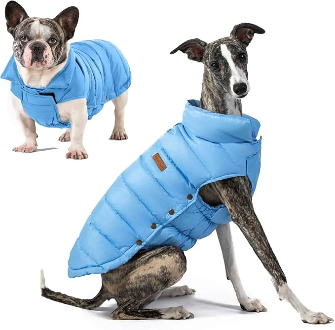 Proven SPACE LION Dog Puffer Jacket Down Winter Coat Durable Outdoor Coat for Cold and Windy Conditions Lightweight Adjustable Fit Coats for Small Medium Dogs Blue Size12 M About ThisOverview High-Performance