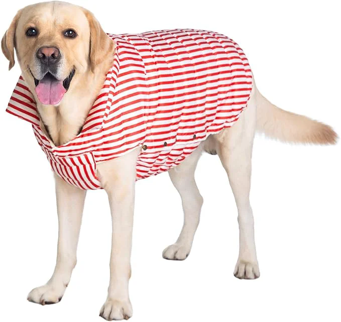 Verified SPACE LION Dog Puffer Jacket Down Winter Coat Durable Outdoor Coat for Cold and Windy Conditions Lightweight Adjustable Fit Coats for Large Dogs RedStripe Size24 2XL About ThisOverview Fine Crafted