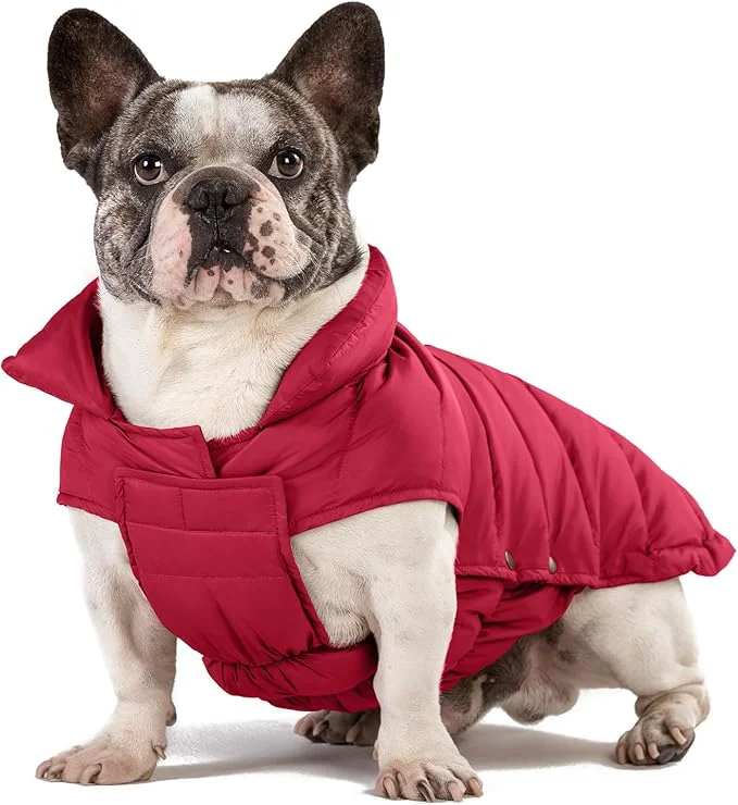 SPACE LION Dog Puffer Jacket Down Winter Coat Durable Outdoor Coat for Cold and Windy Conditions Lightweight Adjustable Fit Coats for Medium Large Dogs Red Size16 XL About ThisOverview Unique