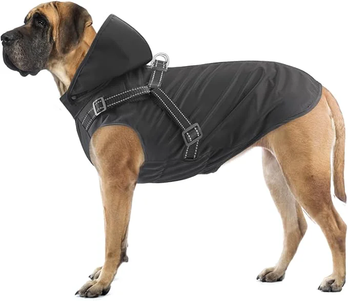 Convenient Mosucoirl Dog Raincoat Waterproof Dog Hoodie Reflective Dog Raincoat Hooded Adjustable Rain Jacket for Small Medium Large Dogs Puppies Black XXL About ThisOverview Trusted