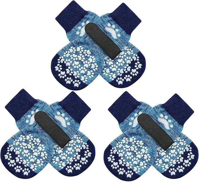 Detailed EXPAWLORER Anti-Slip Dog Socks-Double Sides Grips Traction Control on Hardwood Floor Dog Shoes for Hot Cold Pavement Paw Protector Prevents Licking for Puppy Small Medium Large Senior DogsAbout ThisOverview Easy-to-Use