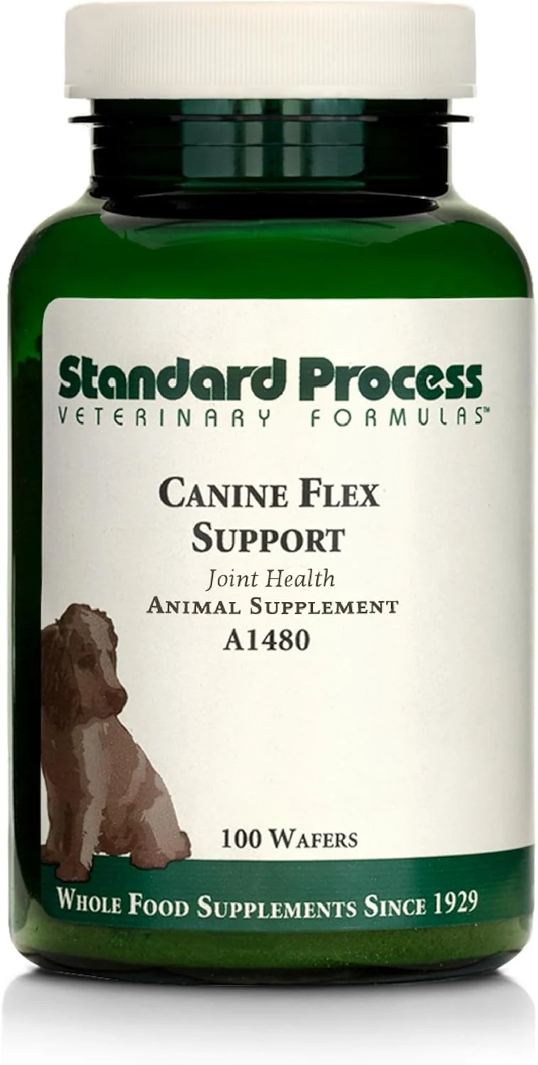 Smart Standard Process Inc. Canine Flex Support - Joint Immune Health Supplement for Dogs - Chewable Wafers for Healthy Joint Function Support - Nutritional Whole-Food Based Supplement - 100 wafers Fine