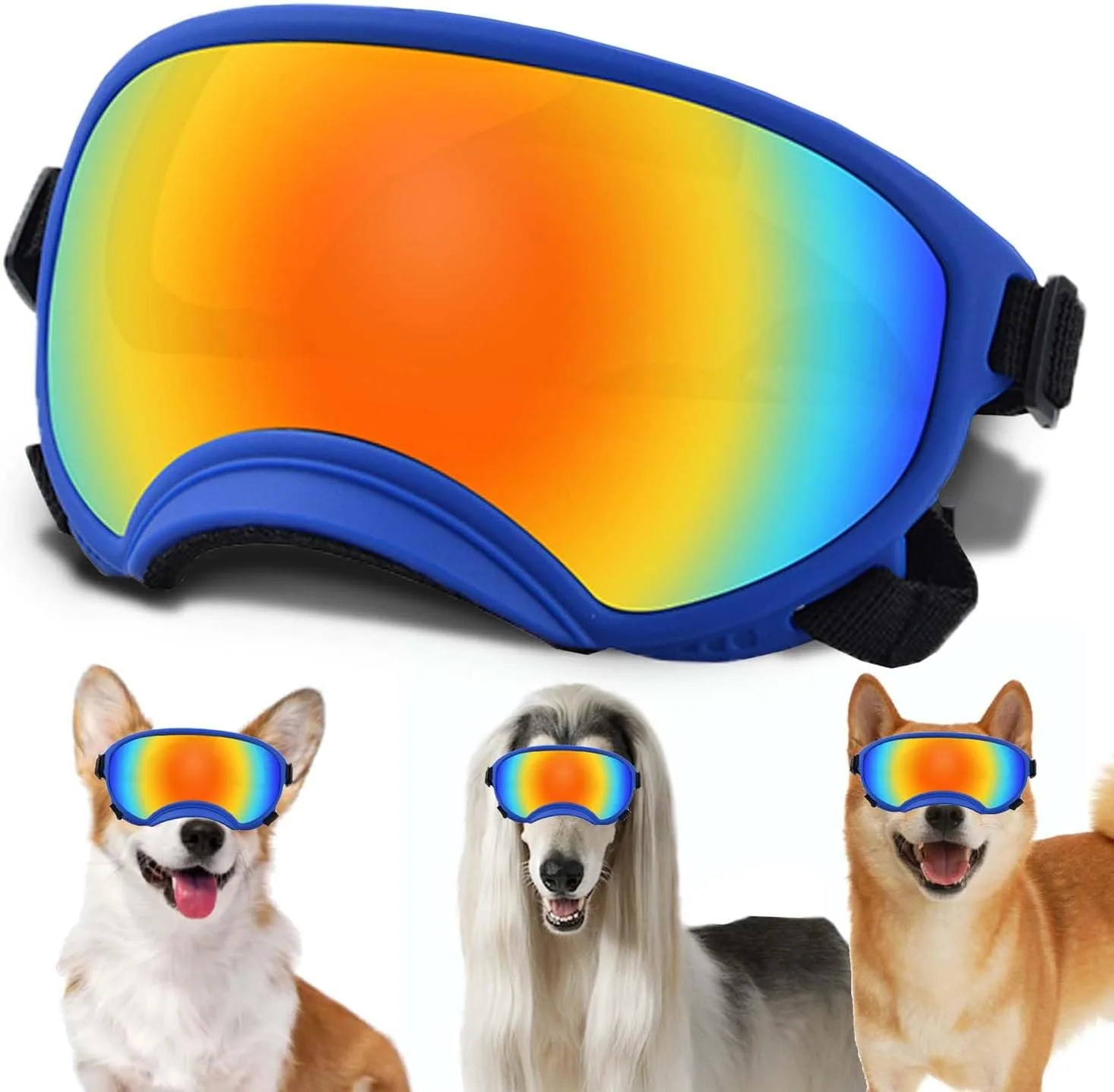 Responsible Medium Dog Sunglasses with Adjustable Strap UV Protection Winproof Dog Puppy Sunglasses Suitable for Medium Dog Pet Glasses Dogs Eyes Protection Soft Dog Goggles Quality