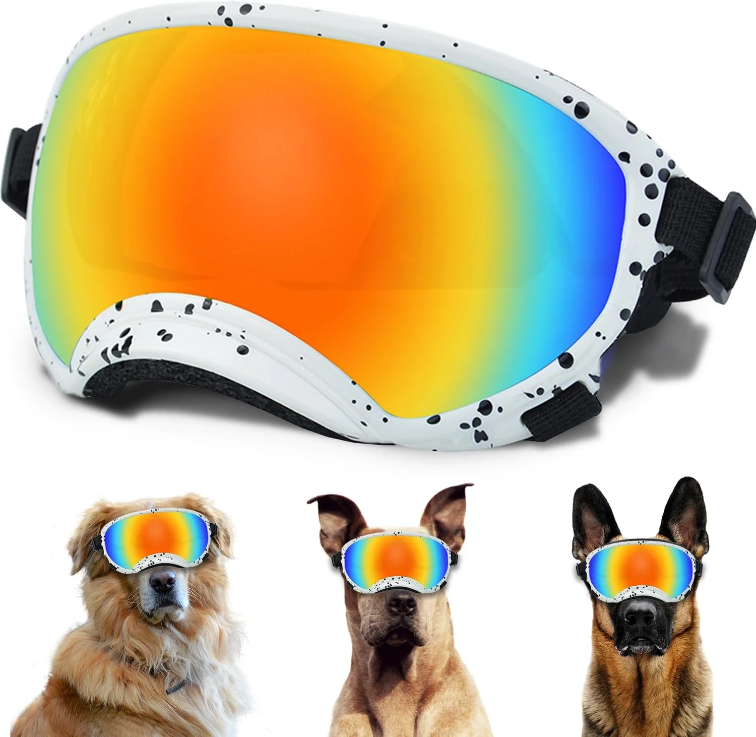Stylish Winproof Large Dog Sunglasses with Adjustable Strap UV Protection Soft Goggles for Medium-Large Dogs Proven