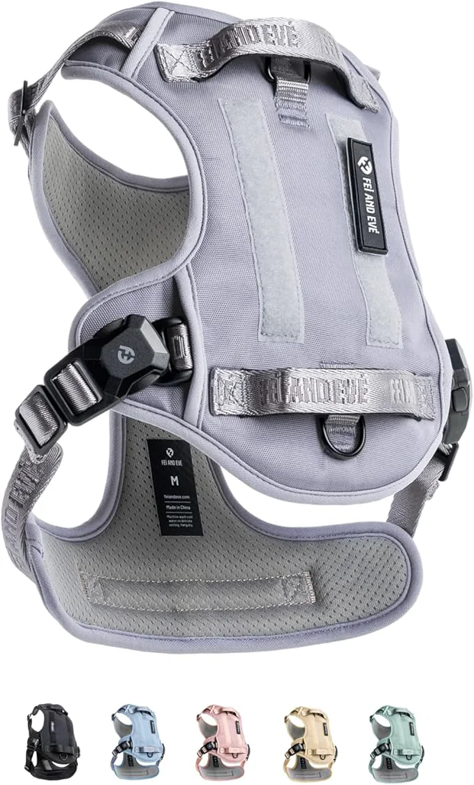 Convenient 2025 New Edition Fei Eve MagEase Dog Harness - 3-Second Magnetic Buckles 3-Point No-Pull Control Heavy-Duty 900D Nylon Dual Safety Handles Breathable Mesh Adjustable Fit X-Large GrayAbout ThisOverview Refined