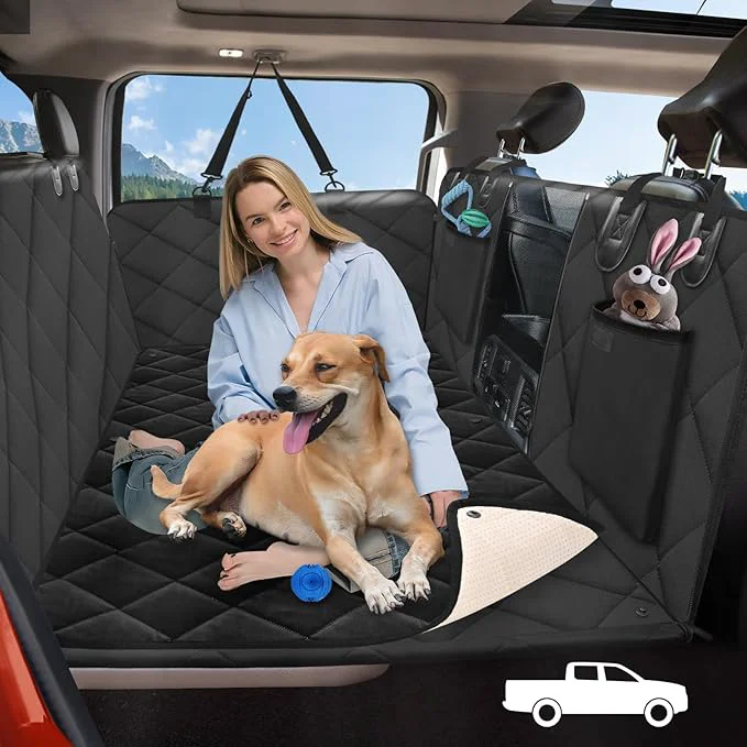 Long-Lasting Back Seat Extender for Dogs Truck-with Soft Blanket Dog Pet Seat Cover Back Seat Hard Bottom Holds 400lbs Backseat Dog Hammock for Crew Cab Trucks F150 RAM1500 Sierra Tundra SilveradoAbout ThisOverview Smart