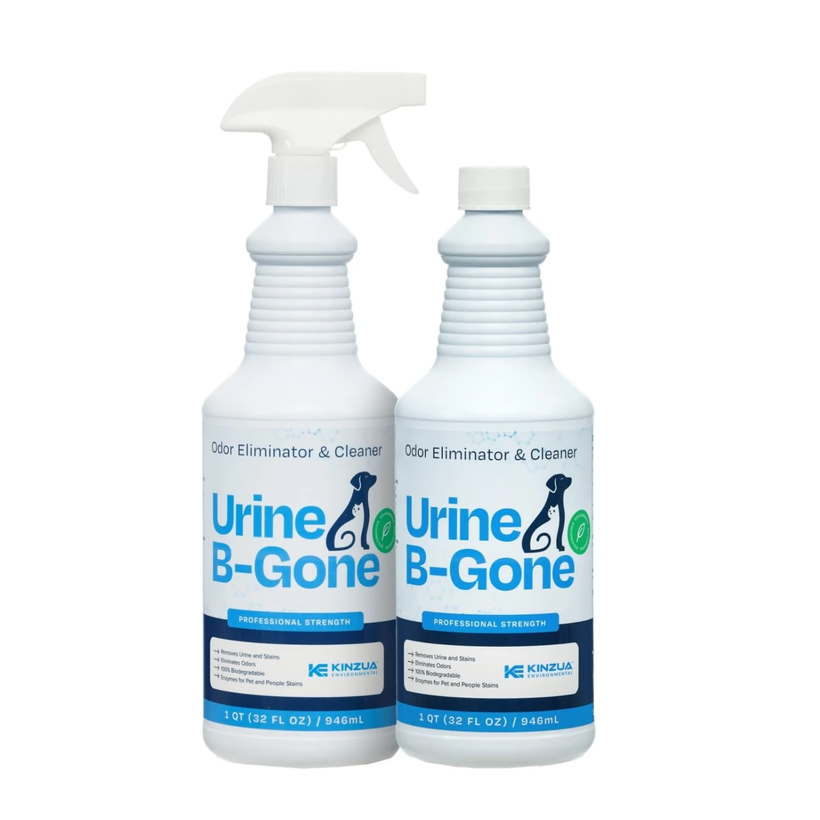 Verified KINZUA ENVIRONMENTAL Urine B-Gone - Professional Enzyme Odor Eliminator Pet Stain Remover 32oz x2 Crafted